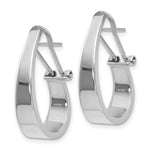 Load image into Gallery viewer, 14K White Gold Polished 6mm Tapered Fancy J-Hoop Earrings
