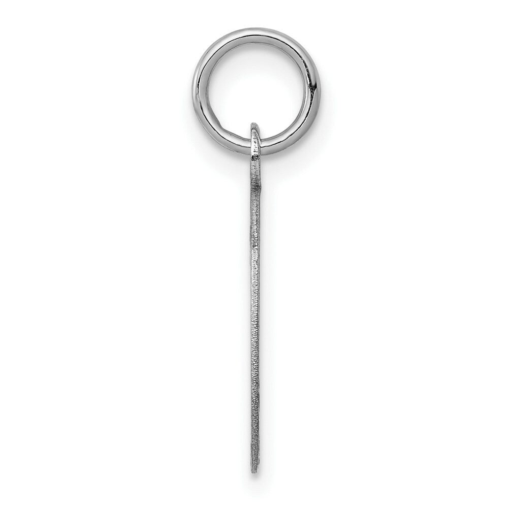 14K White Gold Plain .009 Gauge Oval Engravable Disc Charm 20mm length