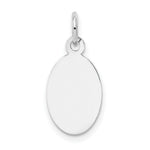 Load image into Gallery viewer, 14K White Gold Plain .018 Gauge Oval Engravable Disc Charm 20mm length
