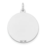 Load image into Gallery viewer, 14K White Gold Etched Design .018 Gauge Round Engravable 19mm Charm
