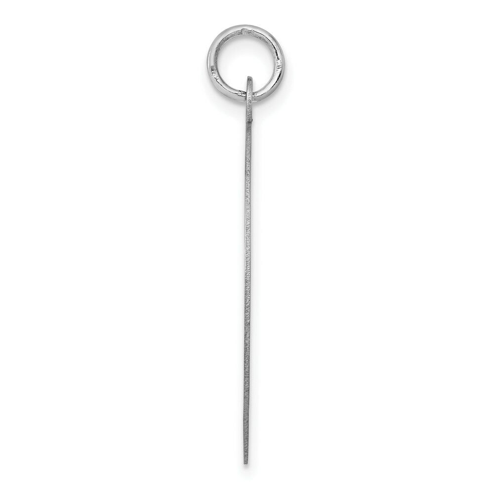 14K White Gold Plain .035 Gauge Round Engravable 25mm Disc Charm