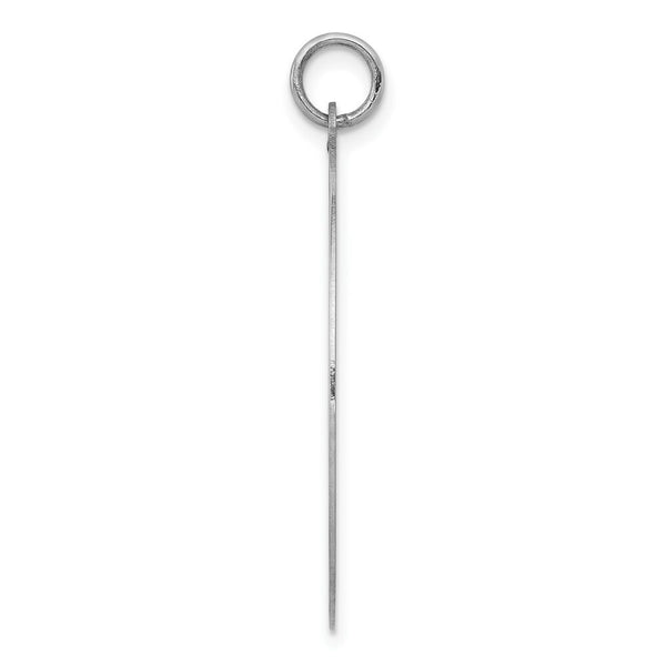 14K White Gold Plain .013 Gauge Round Engravable 28mm Disc Charm