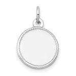 Load image into Gallery viewer, 14K White Gold Plain .018 Gauge Round Engravable 13mm Disc Charm
