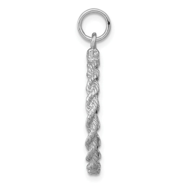 14K White Gold .013 Gauge Round Engravable22mm Disc with Rope Charm