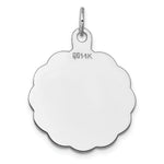 Load image into Gallery viewer, 14K White Gold .011 Gauge Engravable Scalloped 23mm Disc Charm
