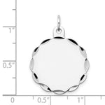 Load image into Gallery viewer, 14K White Gold .011 Gauge Engravable Scalloped 23mm Disc Charm
