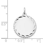 Load image into Gallery viewer, 14K White Gold .011 Gauge Engravable Scalloped 19mm Disc Charm
