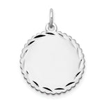 Load image into Gallery viewer, 14K White Gold .027 Gauge Engravable Scalloped 19mm Disc Charm
