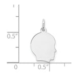 Load image into Gallery viewer, 14K White Gold Plain Small Facing Right Engravable Boy Charm 20mm length
