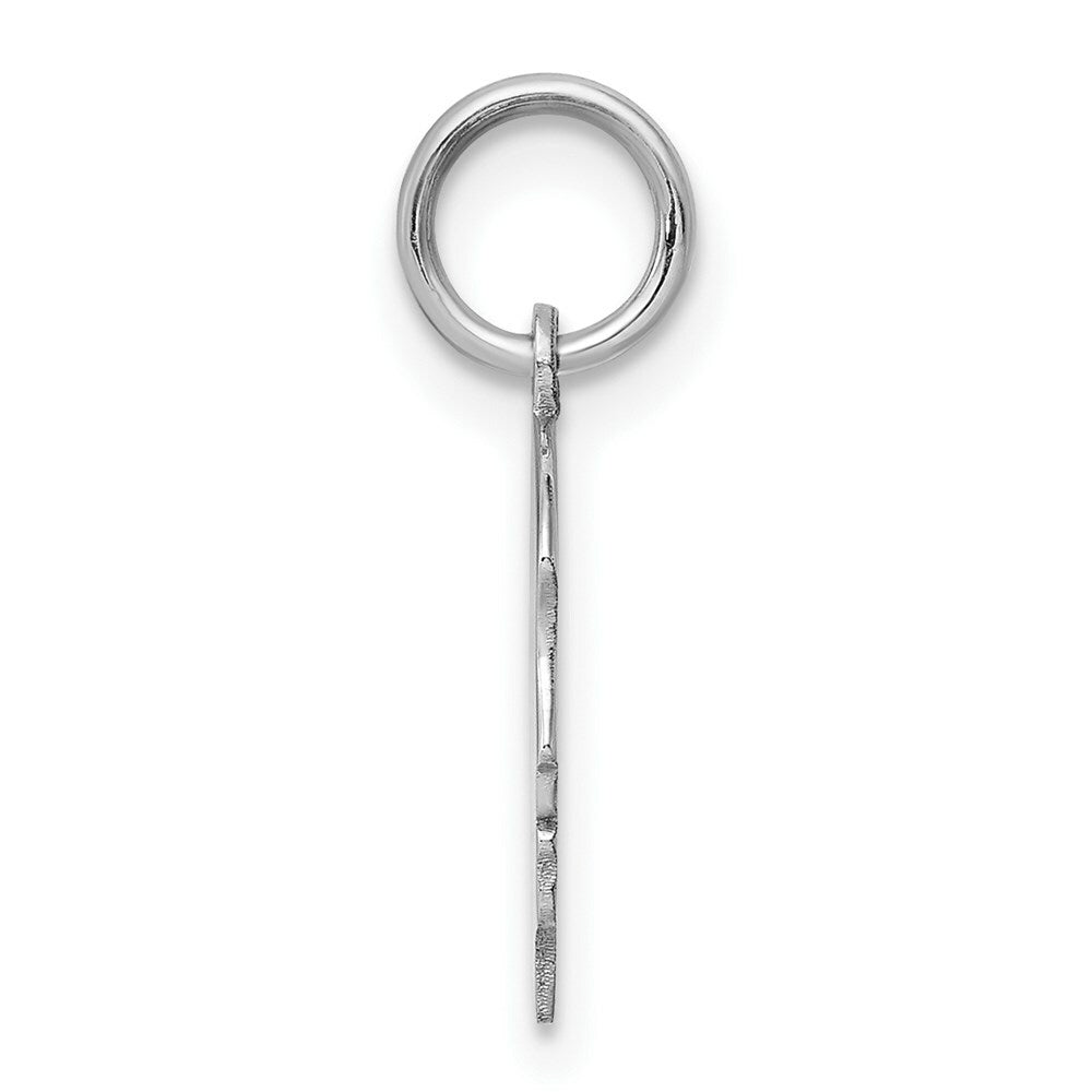 14K White Gold Plain Small Facing Right Engravable Girl Charm 20mm length