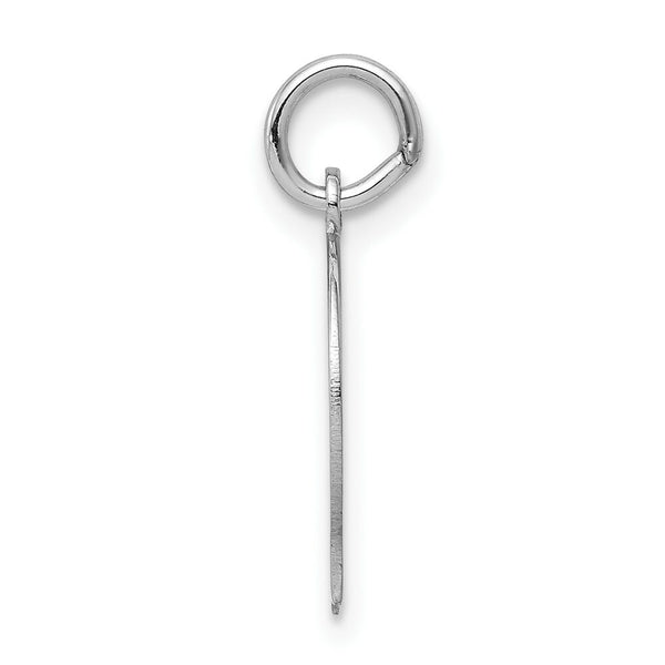 14K White Gold Plain Small Facing Left Engravable Boy Charm 20mm length