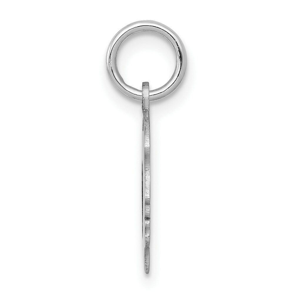 14K White Gold Plain Small Facing Left Engravable Girl Charm 20mm length