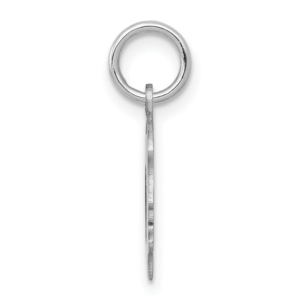 14K White Gold Plain Small Facing Left Engravable Girl Charm 20mm length
