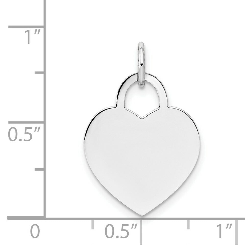 14K White Gold Medium Engravable Heart