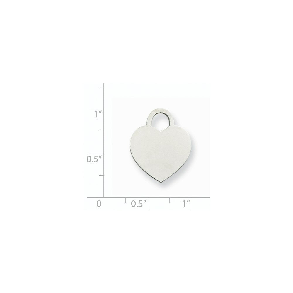 14K White Gold Large Engravable Heart