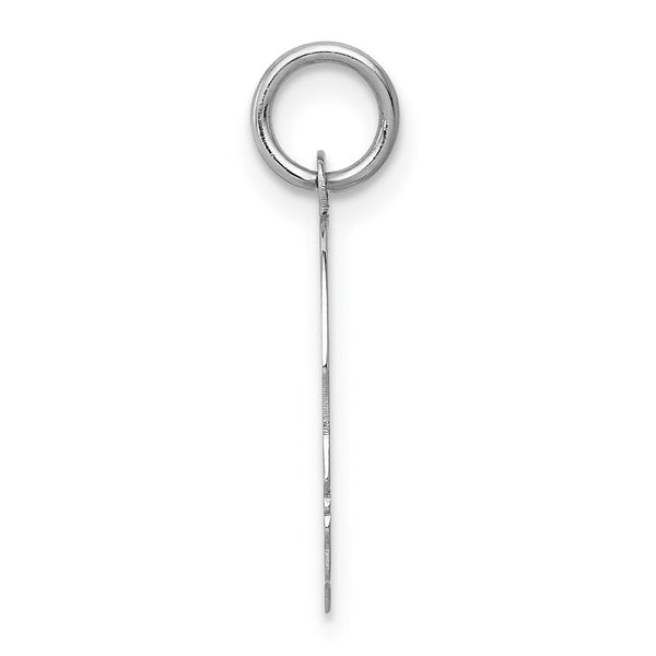 14K White Gold Plain Medium Facing Right Engravable Boy Charm 24mm length
