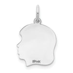 Load image into Gallery viewer, 14K White Gold Plain Medium Facing Right Engravable Girl Charm 24mm length
