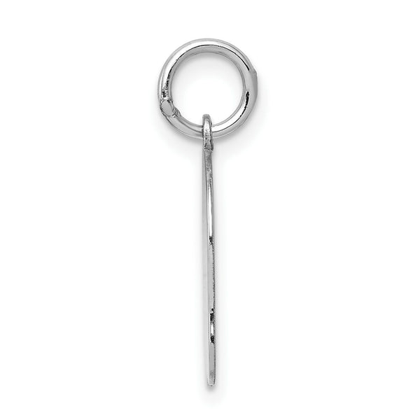 14K White Gold Plain Medium Facing Left Engravable Girl Charm 24mm length