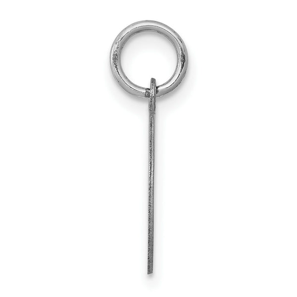 14K White Gold Round Disc Charm 12mm width