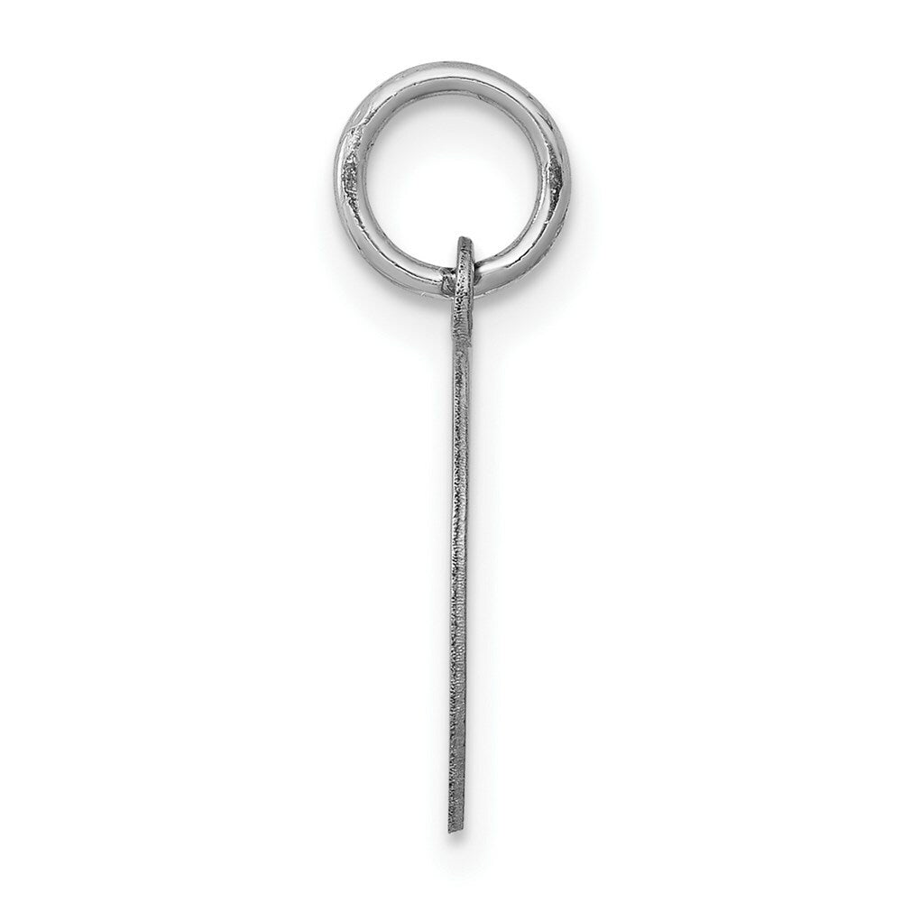14K White Gold Round Disc Charm 12mm width