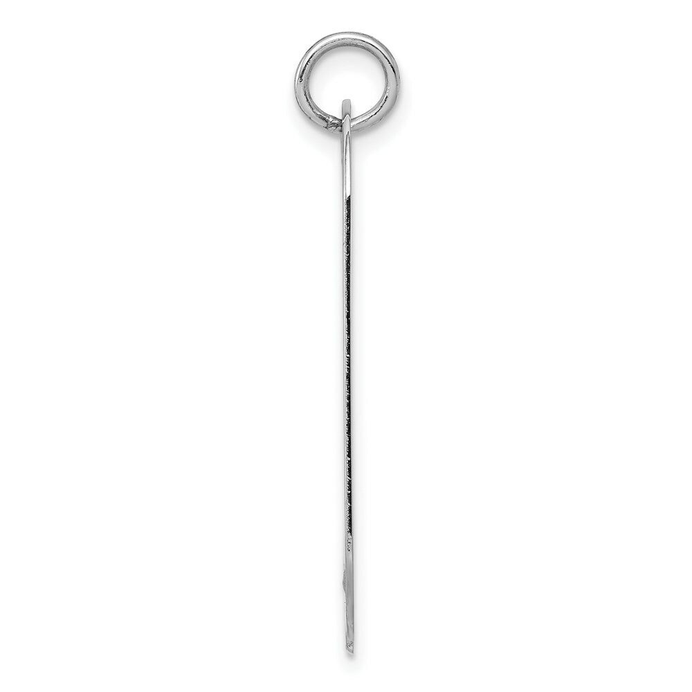 14K White Gold Plain .018 Gauge Engravable Dog Tag w/Notch Disc Charm