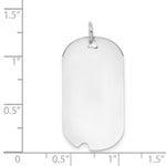 Load image into Gallery viewer, 14K White Gold Plain .011 Gauge Engravable Dog Tag w/Notch Disc Charm 33mm length
