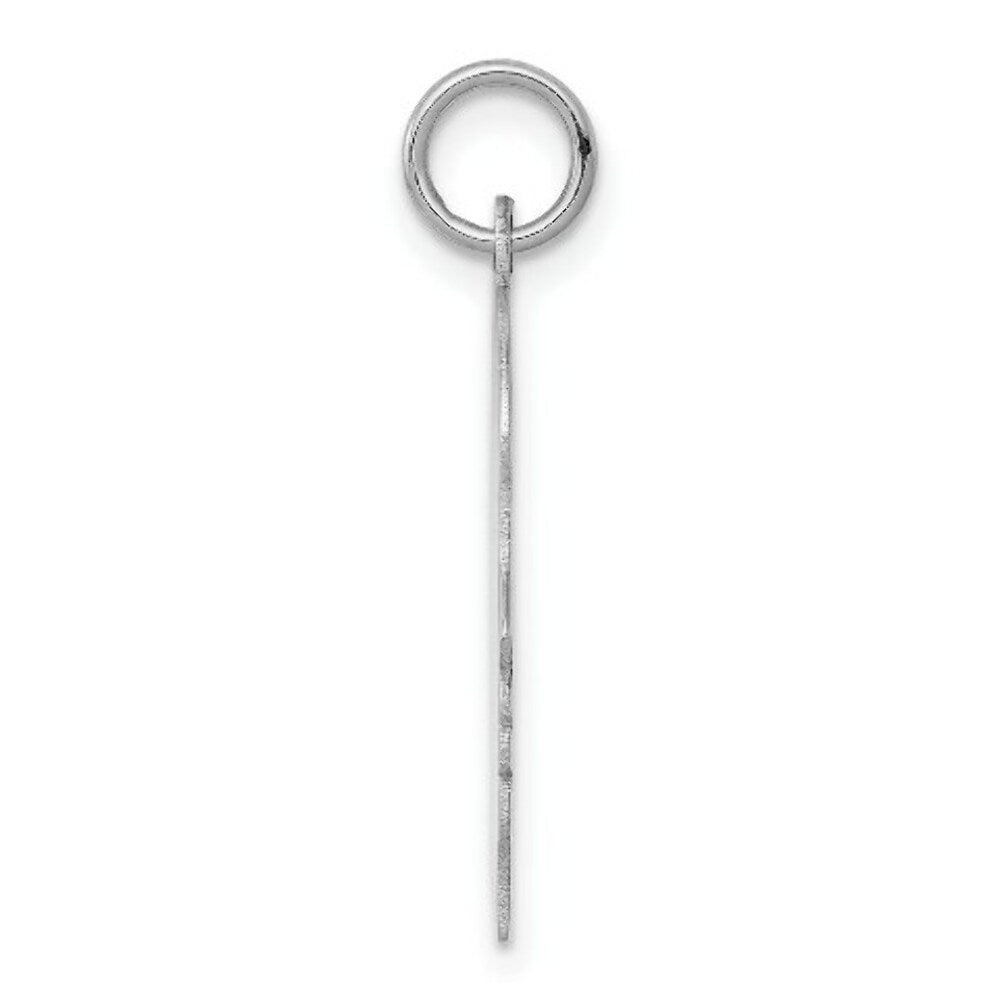 14K White Gold Plain Medium Facing Right Engravable Girl Charm 28mm length