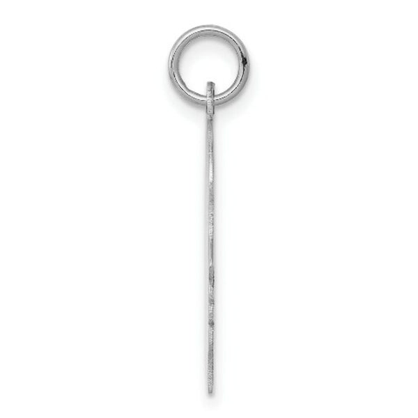 14K White Gold Plain Medium Facing Right Engravable Girl Charm 28mm length