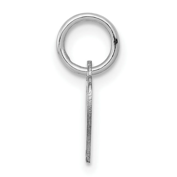 14K White Gold Heart Disc Charm 10mm Diameter