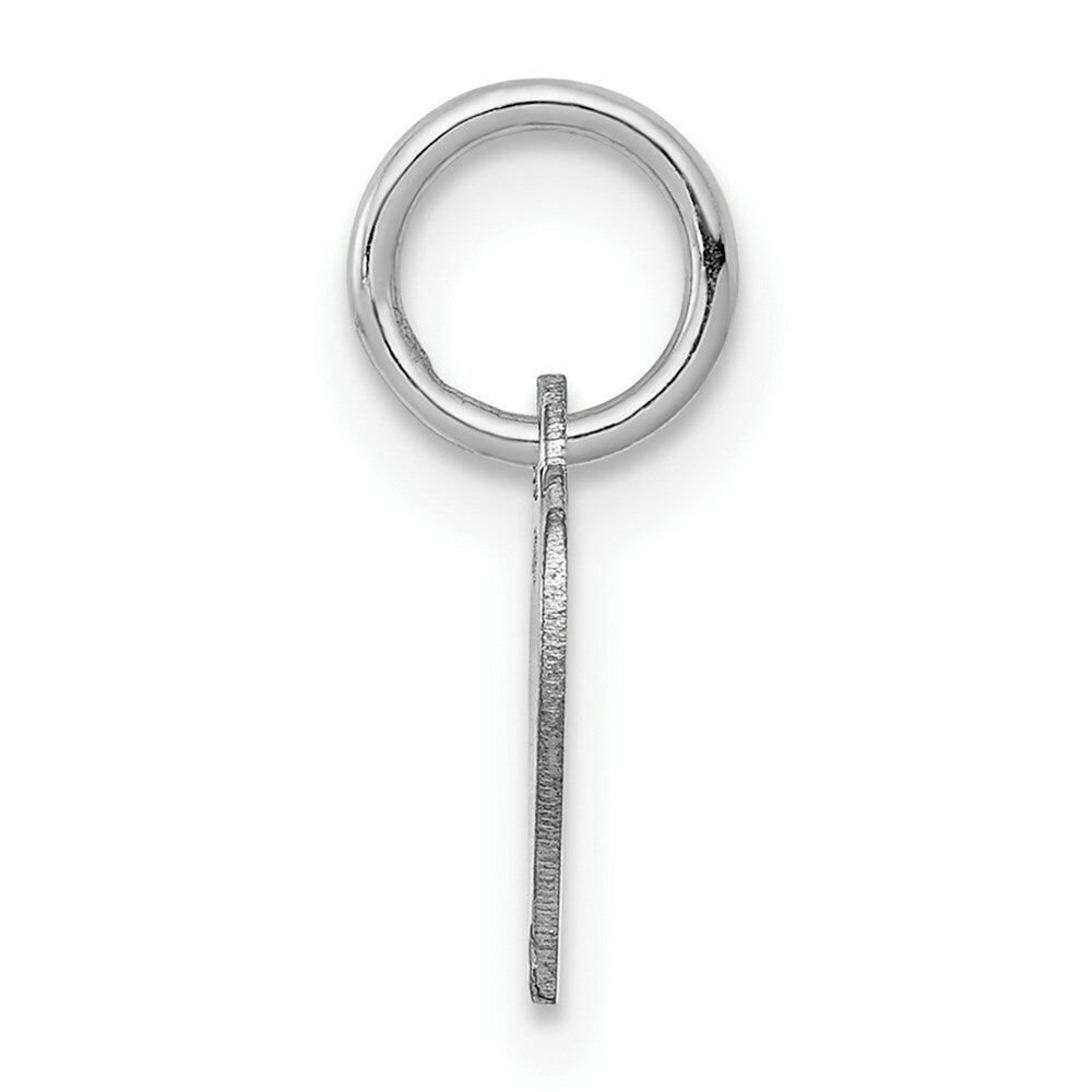 14K White Gold Heart Disc Charm 10mm Diameter