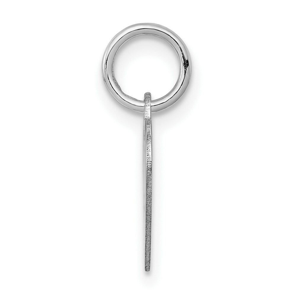 14K White Gold Heart Disc Charm 12mm Diameter
