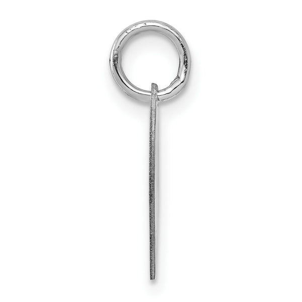 14K White Gold Heart Disc Charm 14mm Diameter