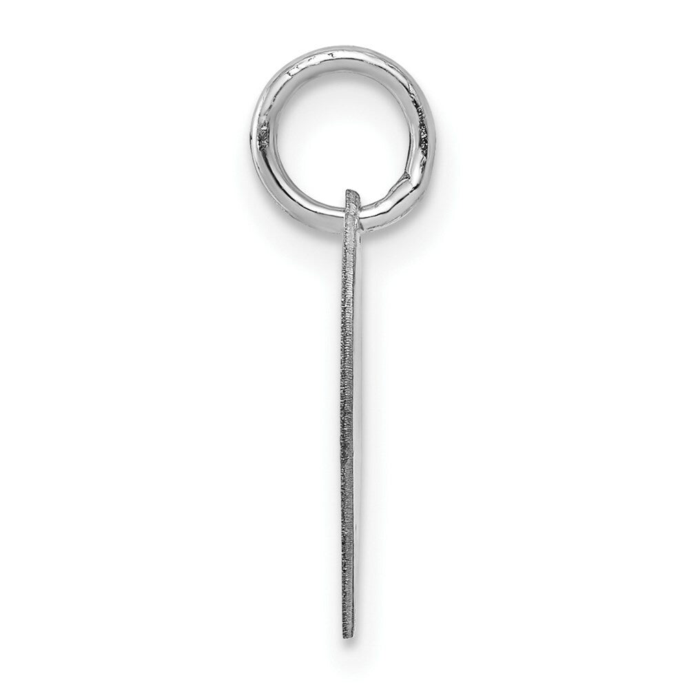 14K White Gold Heart Disc Charm 14mm Diameter