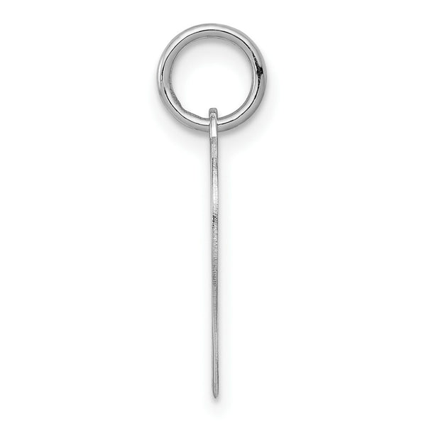 14K White Gold Heart Disc Charm 16mm Diameter