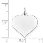 Load image into Gallery viewer, 14K White Gold Heart Disc Charm 18mm Diameter
