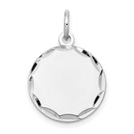 Load image into Gallery viewer, 14K White Gold Etched .018 Gauge Engraveable Round Disc Charm
