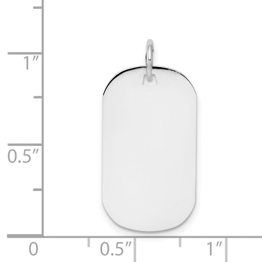 14K White Gold Plain .009 Gauge Engraveable Dog Tag Disc Charm