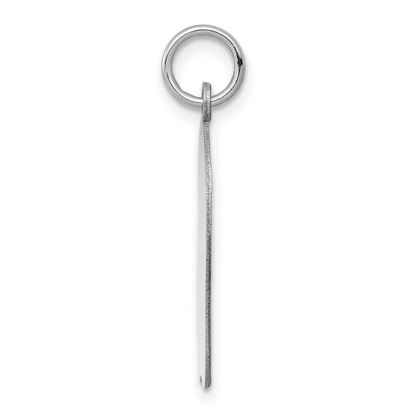 14K White Gold Plain Medium Facing Left Engravable Girl Charm 28mm length