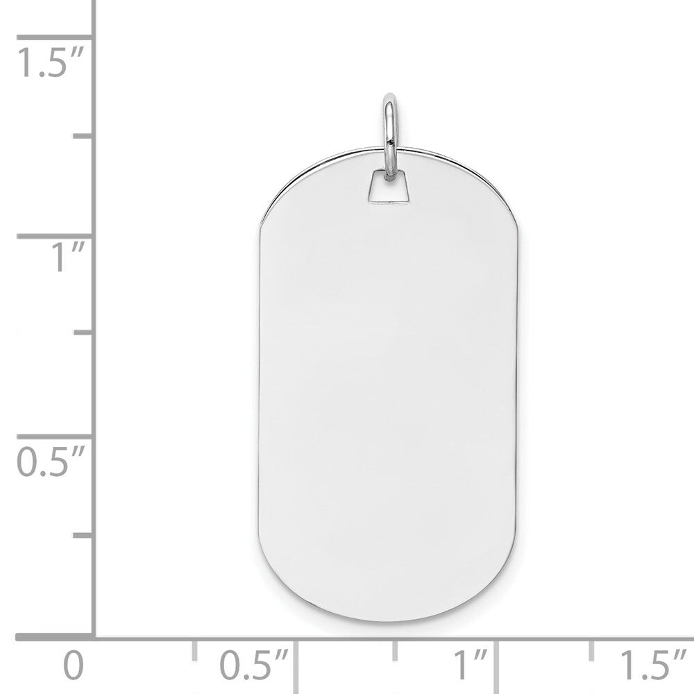 14K White Gold Plain .013 Gauge Engraveable Dog Tag Disc Charm