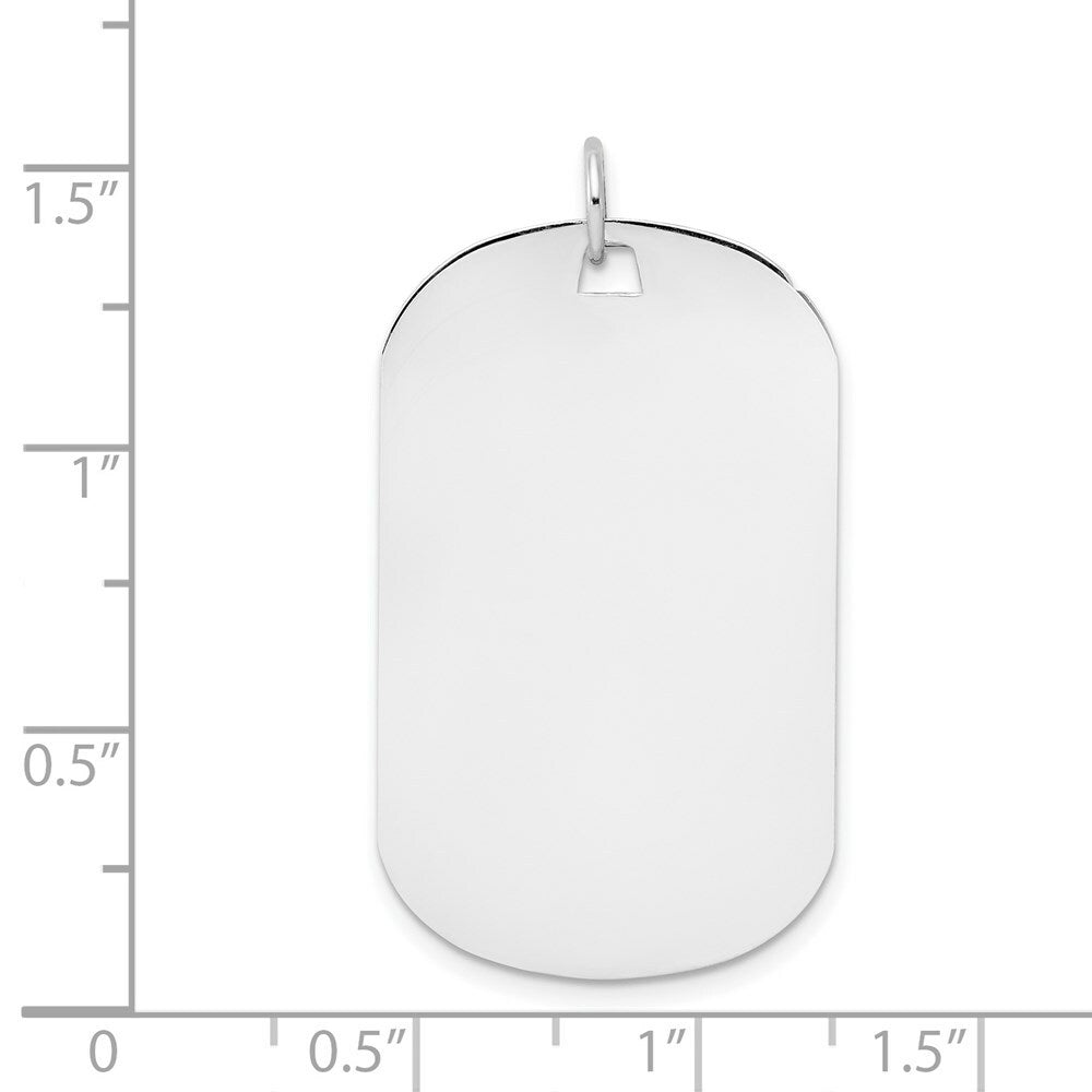 14K White Gold Plain .013 Gauge Engraveable Dog Tag Disc Charm