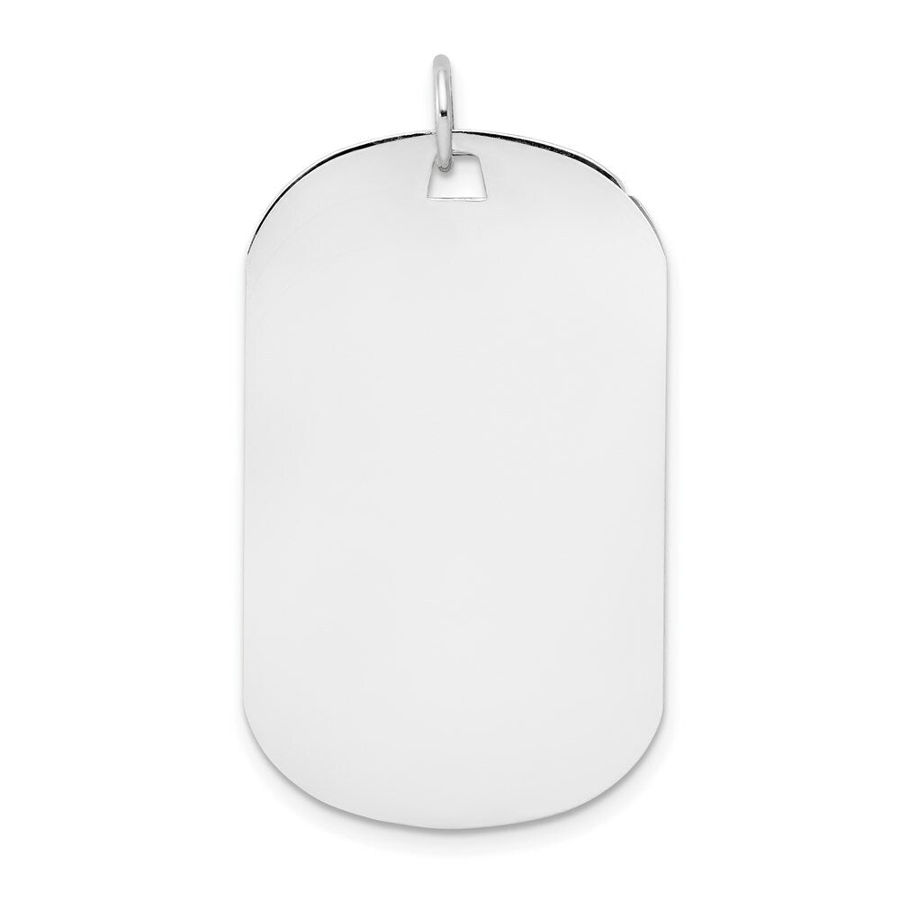 14K White Gold Plain .027 Gauge Engraveable Dog Tag Disc Charm