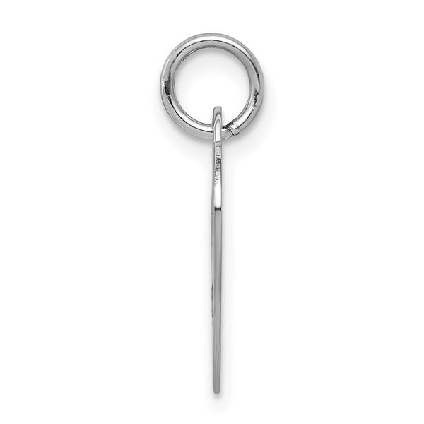 14K White Gold Plain .013 Gauge Engraveable Heart Disc Charm