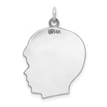 Load image into Gallery viewer, 14K White Gold Plain Large Facing Right Engravable Boy Charm 31mm length
