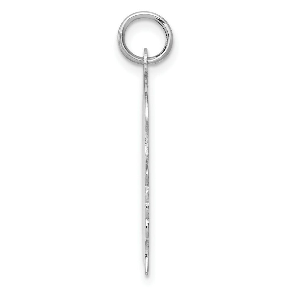14K White Gold Plain Large Facing Right Engravable Girl Charm 31mm length