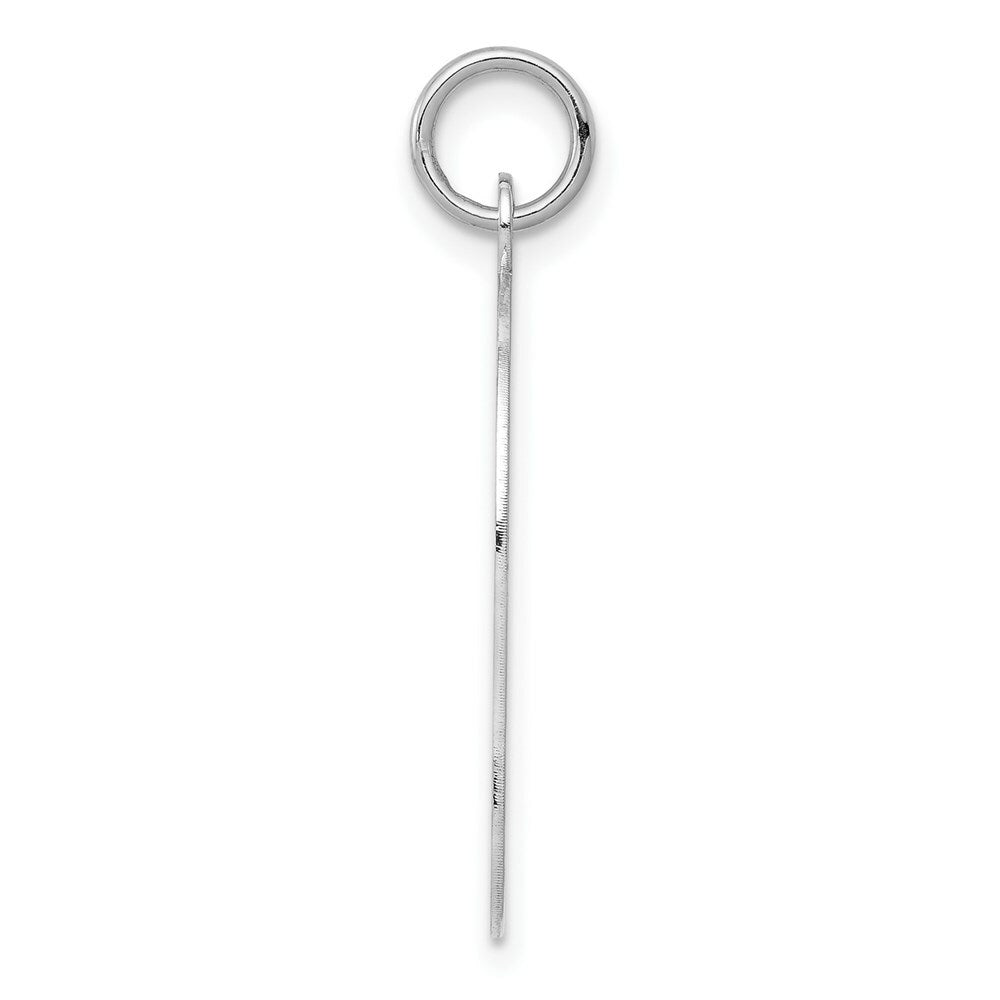 14K White Gold Plain Large Facing Left Engravable Girl Charm 31mm length