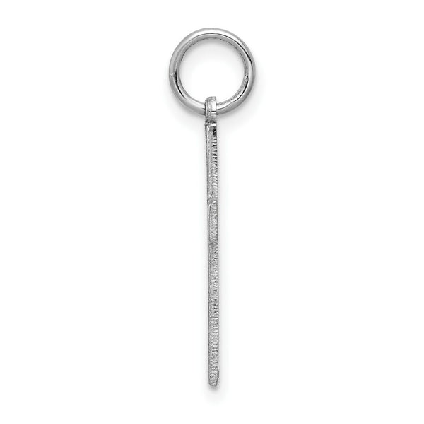 14K White Gold Solid Cross Pendant