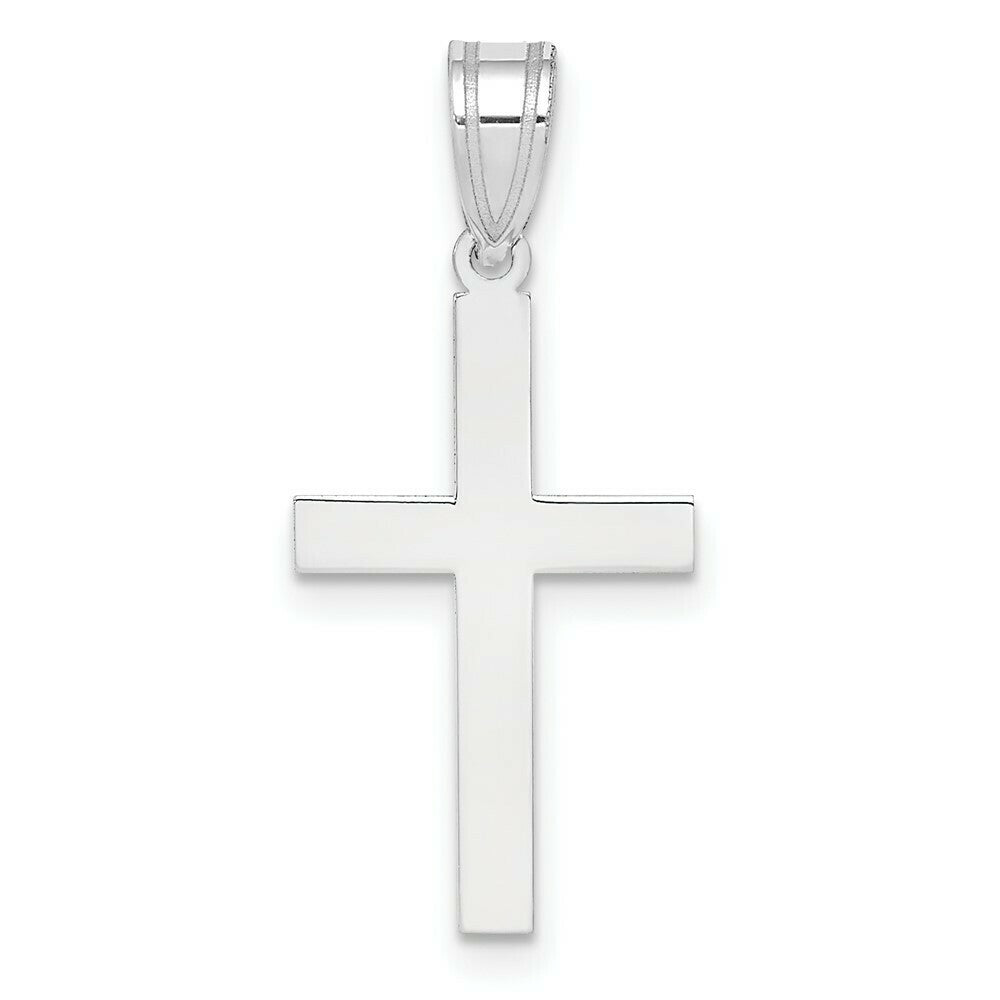 14K White Gold Polished 22x11mm Cross Pendant