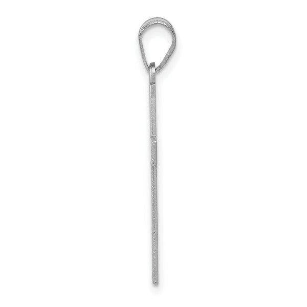 14K White Gold Polished Engravable 26x15mm Cross Pendant