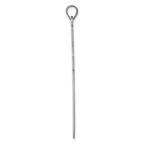 14K White Gold 46x25mm Engravable Polished Cross Pendant