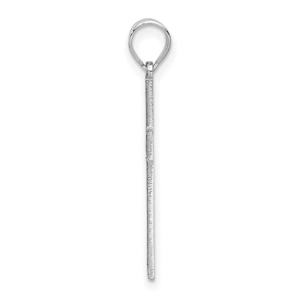 14K White Gold Solid Cross Pendant